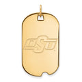 10k Gold LogoArt Oklahoma State University O-S-U Large Dog Tag Pendant