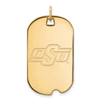 10k Gold LogoArt Oklahoma State University O-S-U Large Dog Tag Pendant