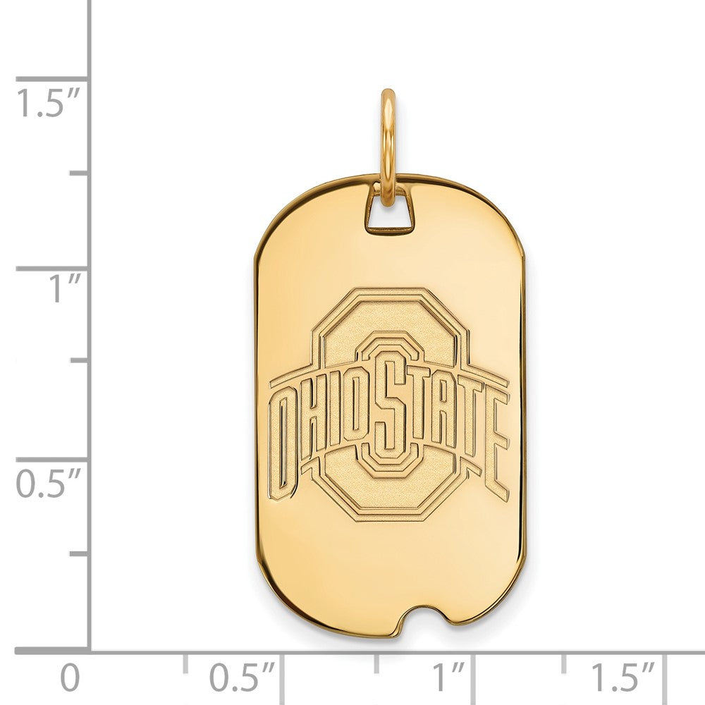 10k Gold LogoArt The Ohio State University Small Dog Tag Pendant