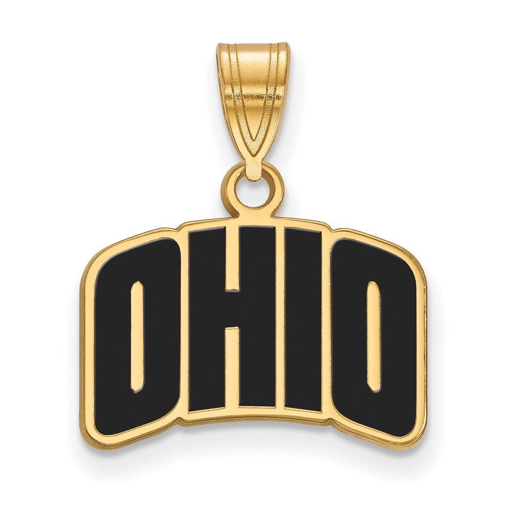 Sterling Silver Gold-plated LogoArt Ohio University Small Enameled Pendant