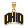 Sterling Silver Gold-plated LogoArt Ohio University Small Enameled Pendant