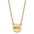 Sterling Silver Gold-plated LogoArt Phi Sigma Sigma Sorority Greek Letters Small Color Enamel Pendant 18 inch Necklace
