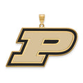 Sterling Silver Gold-plated LogoArt Purdue University Letter P Extra Large Enameled Pendant