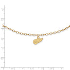 Sterling Silver Gold-plated NHL LogoArt Detroit Red Wings 9 inch Anklet