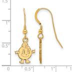 Sterling Silver Gold-plated LogoArt Syracuse University Mascot Small Dangle Wire Earrings