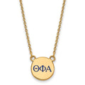 Sterling Silver Gold-plated LogoArt Theta Phi Alpha Sorority Greek Letters Small Color Enamel Pendant 18 inch Necklace