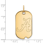 10k Gold LogoArt University of Alabama Small Dog Tag Pendant