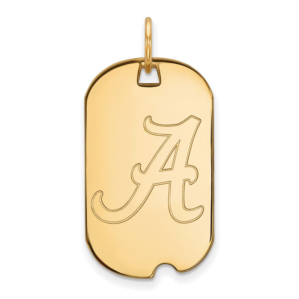 14k Gold LogoArt University of Alabama Small Dog Tag Pendant