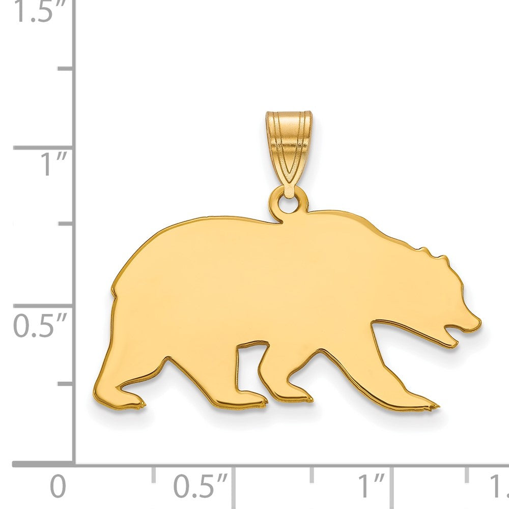 Sterling Silver Gold-plated LogoArt University of California Berkeley Bear Large Pendant