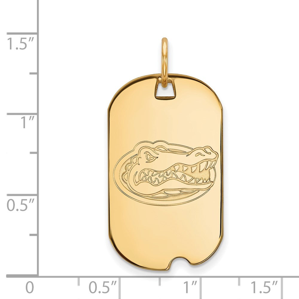 10k Gold LogoArt University of Florida Gator Small Dog Tag Pendant