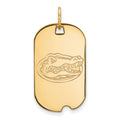 Sterling Silver Gold-plated LogoArt University of Florida Gator Small Dog Tag Pendant