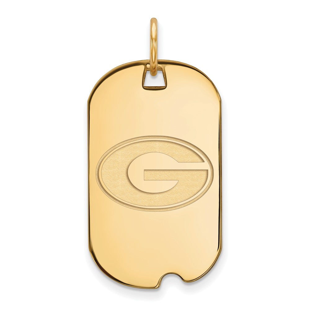 14k Gold LogoArt University of Georgia Letter G Small Dog Tag Pendant