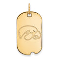 14k Gold LogoArt University of Iowa Hawk Small Dog Tag Pendant