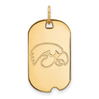 10k Gold LogoArt University of Iowa Hawk Small Dog Tag Pendant
