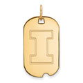 10k Gold LogoArt University of Illinois Letter I Small Dog Tag Pendant
