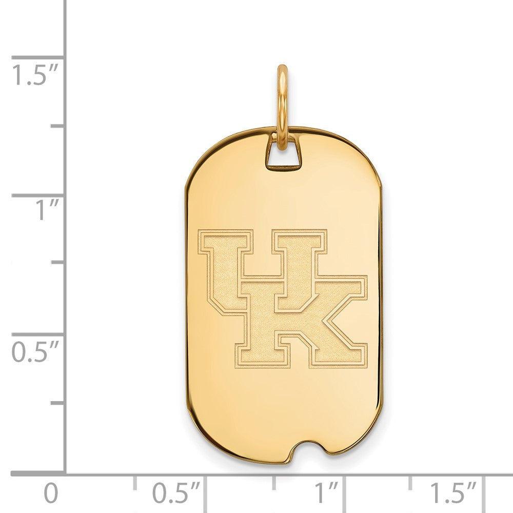 14k Gold LogoArt University of Kentucky U-K Small Dog Tag Pendant