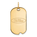 Sterling Silver Gold-plated LogoArt University of Mississippi Ole Miss Small Dog Tag Pendant