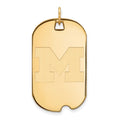 Sterling Silver Gold-plated LogoArt University of Michigan Letter M Large Dog Tag Pendant