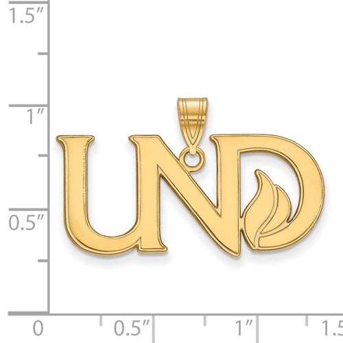 10k Gold LogoArt University of North Dakota U-N-D Large Pendant