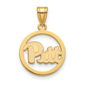 Sterling Silver Gold-plated LogoArt University of Pittsburgh Medium Circle Pendant