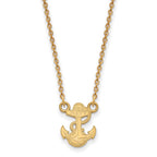 10k Gold LogoArt US Naval Academy Anchor Small Pendant 18 inch Necklace
