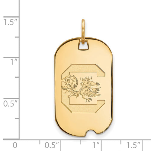 10k Gold LogoArt University of South Carolina Small Dog Tag Pendant