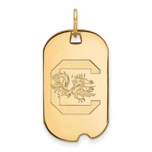 10k Gold LogoArt University of South Carolina Small Dog Tag Pendant