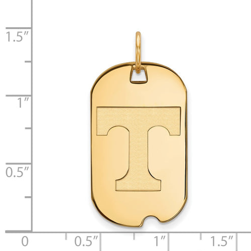 10k Gold LogoArt University of Tennessee Letter T Small Dog Tag Pendant