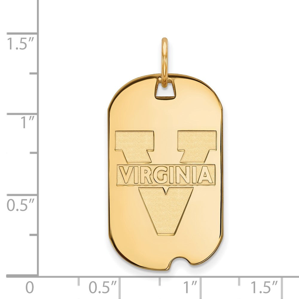 10k Gold LogoArt University of Virginia Small Dog Tag Pendant
