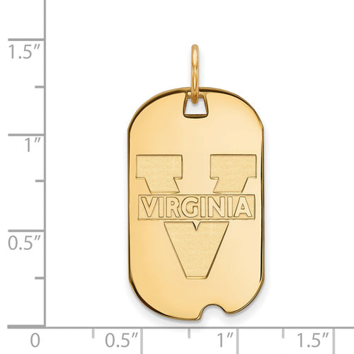 10k Gold LogoArt University of Virginia Small Dog Tag Pendant
