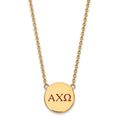 Sterling Silver Gold-plated LogoArt Alpha Chi Omega Sorority Greek Letters Large Color Enamel Pendant 18 inch Necklace