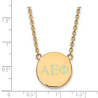 Sterling Silver Gold-plated LogoArt Alpha Epsilon Phi Sorority Greek Letters Small Color Enamel Pendant 18 inch Necklace