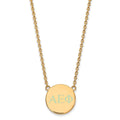 Sterling Silver Gold-plated LogoArt Alpha Epsilon Phi Sorority Greek Letters Small Color Enamel Pendant 18 inch Necklace