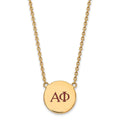 Sterling Silver Gold-plated LogoArt Alpha Phi Sorority Greek Letters Large Color Enamel Pendant 18 inch Necklace
