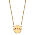 Sterling Silver Gold-plated LogoArt Alpha Sigma Alpha Sorority Greek Letters Large Color Enamel Pendant 18 inch Necklace