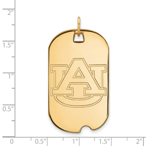 10k Gold LogoArt Auburn University Large Dog Tag Pendant