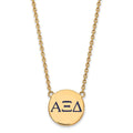 Sterling Silver Gold-plated LogoArt Alpha Xi Delta Sorority Greek Letters Large Color Enamel Pendant 18 inch Necklace