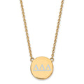 Sterling Silver Gold-plated LogoArt Delta Delta Delta Sorority Greek Letters Large Color Enamel Pendant 18 inch Necklace