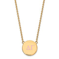 Sterling Silver Gold-plated LogoArt Delta Gamma Sorority Greek Letters Large Color Enamel Pendant 18 inch Necklace