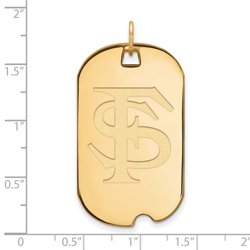 10k Gold LogoArt Florida State University F-S Large Dog Tag Pendant