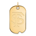 10k Gold LogoArt Florida State University F-S Large Dog Tag Pendant