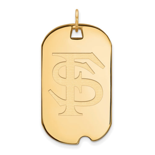 10k Gold LogoArt Florida State University F-S Large Dog Tag Pendant