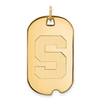 10k Gold LogoArt Michigan State University Letter S Large Dog Tag Pendant