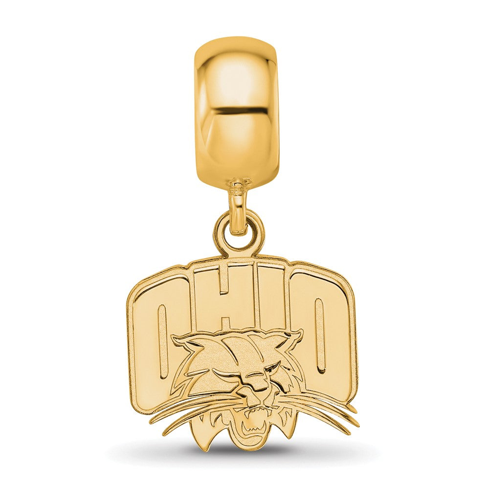 Sterling Silver Gold-plated LogoArt Ohio University Small Dangle Bead Charm