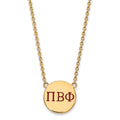 Sterling Silver Gold-plated LogoArt Pi Beta Phi Sorority Greek Letters Large Color Enamel Pendant 18 inch Necklace