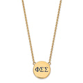 Sterling Silver Gold-plated LogoArt Phi Sigma Sigma Sorority Greek Letters Large Color Enamel Pendant 18 inch Necklace