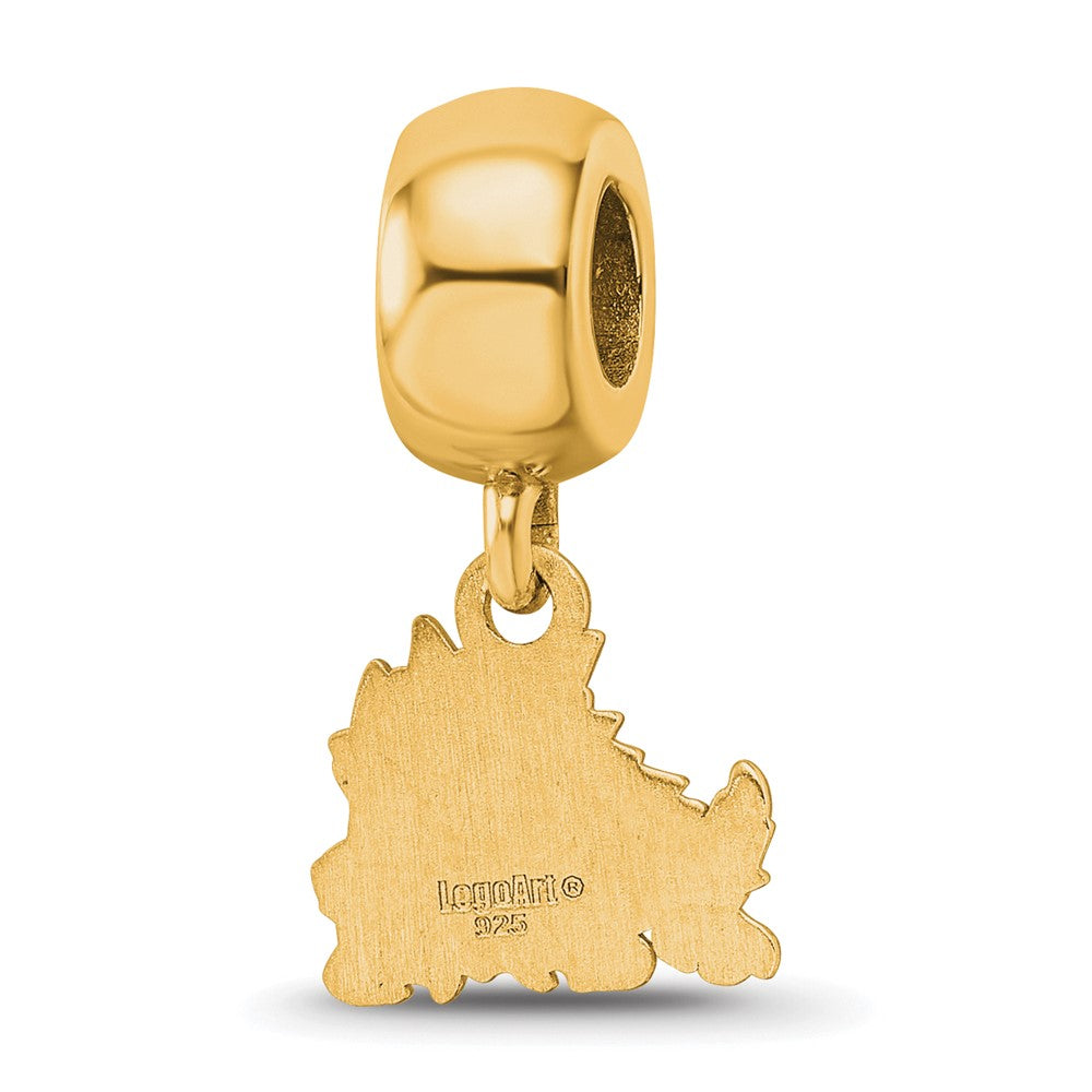 Sterling Silver Gold-plated LogoArt Texas Christian University Horned Frog Extra Small Dangle Bead Charm