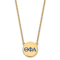 Sterling Silver Gold-plated LogoArt Theta Phi Alpha Sorority Greek Letters Large Color Enamel Pendant 18 inch Necklace