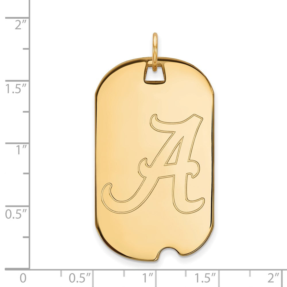 14k Gold LogoArt University of Alabama Large Dog Tag Pendant
