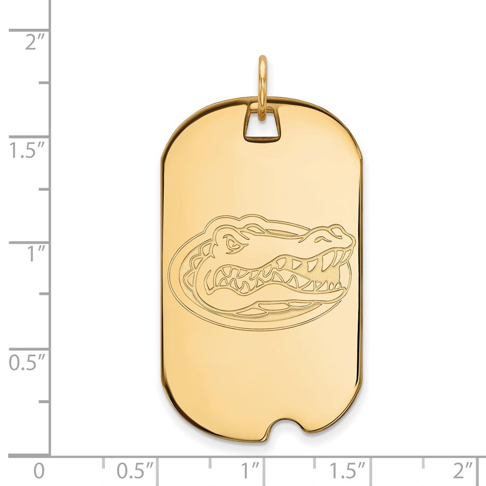 14k Gold LogoArt University of Florida Gator Large Dog Tag Pendant